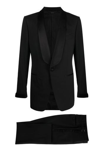 TOM FORD silk-trim single-breasted suit - Nero