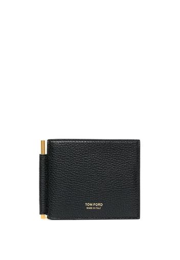 TOM FORD money clip leather wallet - Nero