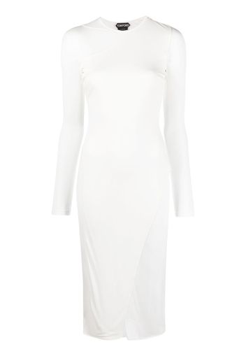 TOM FORD asymmetric semi-sheer dress - Bianco