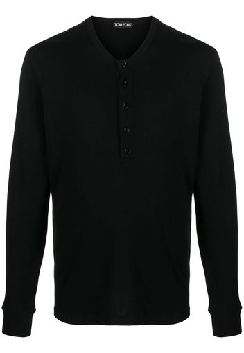 TOM FORD cotton-modal long-sleeve top - Nero