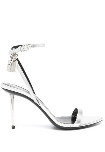 TOM FORD Padlock leather sandals - Argento