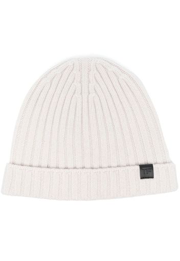 TOM FORD ribbed-knit beanie hat - Bianco