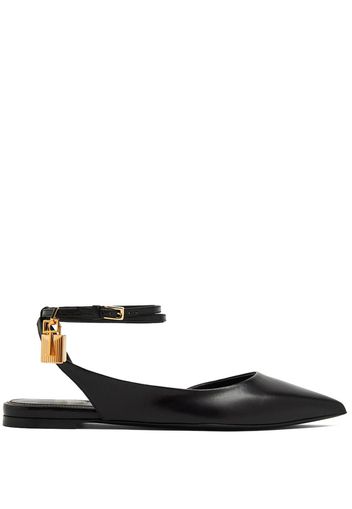 TOM FORD Shiny Kid Slingback ballerina shoes - Nero