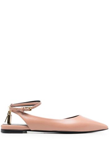 TOM FORD Shiny Kid Slingback ballerina shoes - Toni neutri