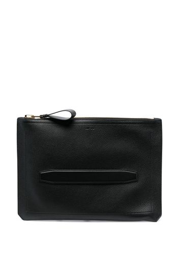 TOM FORD debossed-logo leather laptop case - Nero