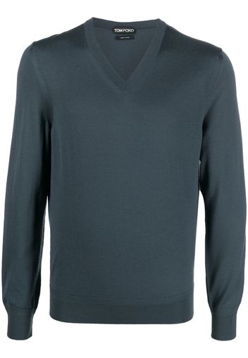 TOM FORD V-neck wool jumper - Blu