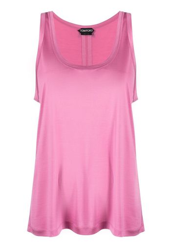 TOM FORD logo-patch silk tank top - Rosa