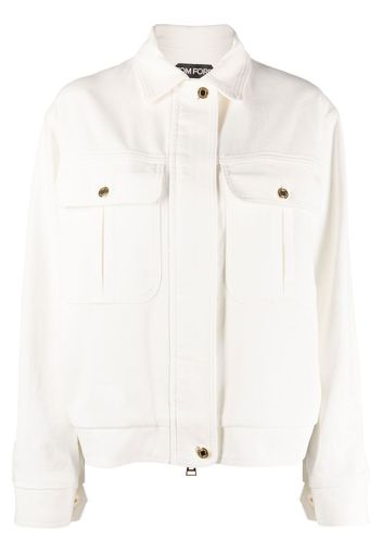 TOM FORD Giacca denim con chiusura nascosta - Bianco