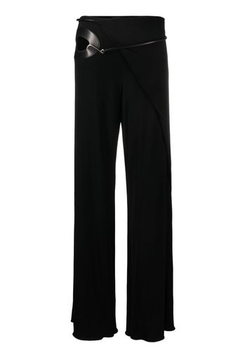 TOM FORD cut-out wide-leg silk trousers - Nero