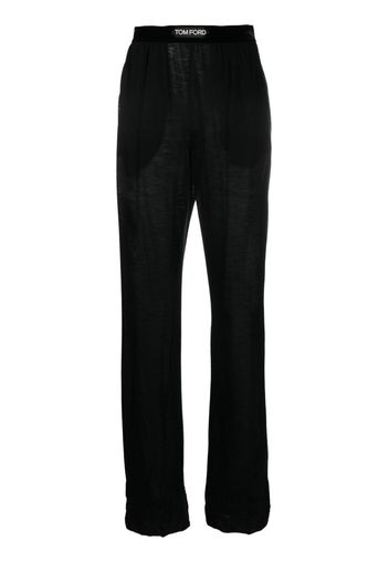 TOM FORD logo-waistband cashmere track pants - Nero