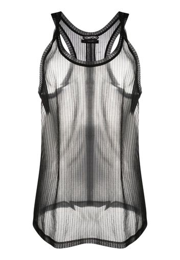 TOM FORD ribbed sheer tank top - Nero