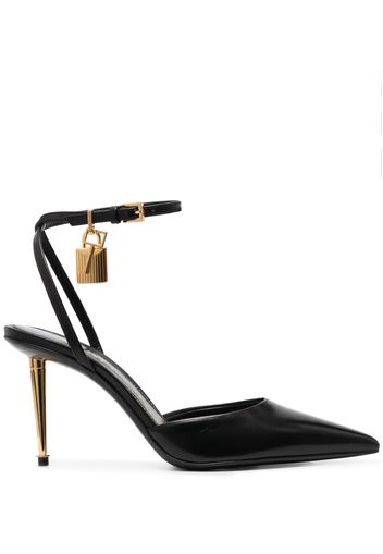 TOM FORD padlock-detail 90mm pointed-toe pumps - Nero