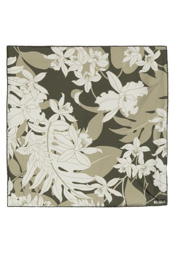 TOM FORD floral-print square silk scarf - Verde