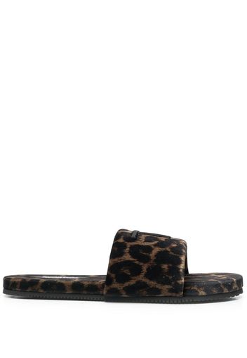 TOM FORD leopard-print slides - Marrone