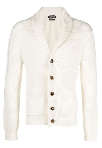 TOM FORD shawl-lapel V-neck cardigan - Bianco