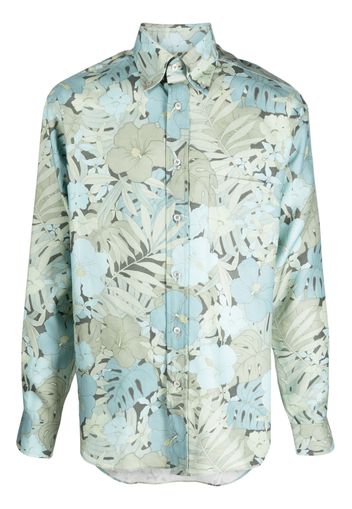 TOM FORD long-sleeve printed shirt - Blu