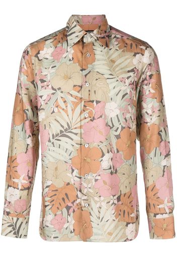 TOM FORD floral-print lyocell shirt - Verde