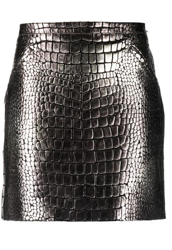 TOM FORD metallic leather miniskirt - Argento