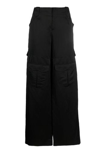 TOM FORD Lustrous linen cargo trousers - Nero