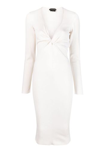 TOM FORD V-neck knitted dress - Toni neutri