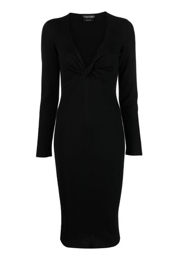 TOM FORD V-neck knitted dress - Nero