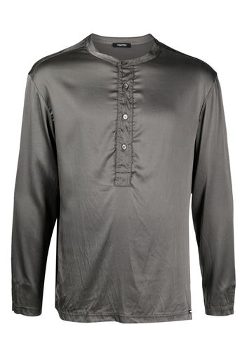 TOM FORD long-sleeve silk-blend shirt - Grigio