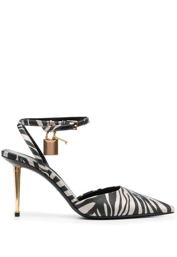 TOM FORD Padlock 80mm zebra-print pumps - Nero