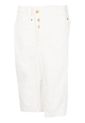 TOM FORD deconstructed denim midi skirt - Bianco