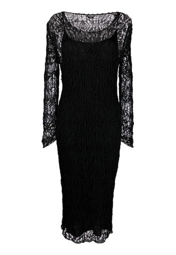 TOM FORD lace-patterned pencil dress - Nero