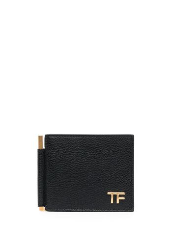 TOM FORD money clip leather wallet - Nero