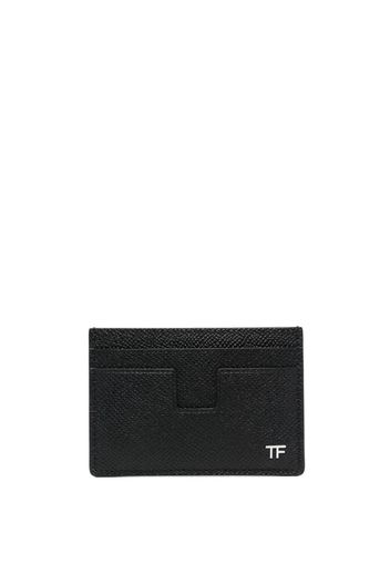 TOM FORD logo-plaque leather cardholder - Nero