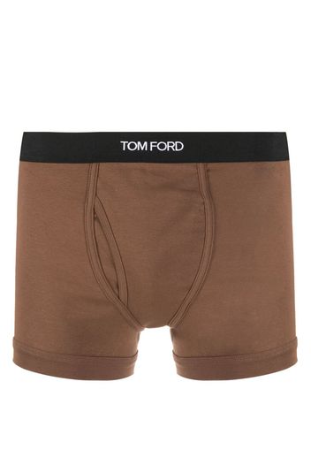 TOM FORD logo-waistband stretch-cotton boxers - Marrone