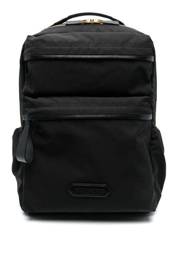 TOM FORD logo-embossed leather backpack - Nero