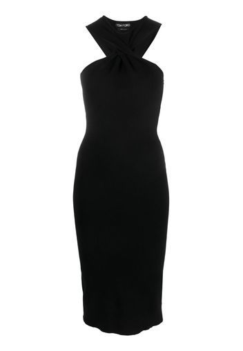 TOM FORD halterneck midi pencil dress - Nero