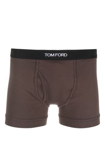 TOM FORD logo-waistband cotton boxers - Marrone