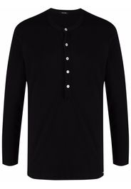 TOM FORD round-neck Henley T-shirt - Nero