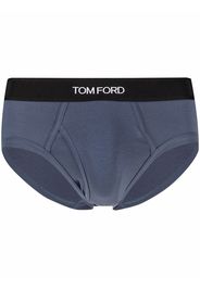 TOM FORD logo cotton briefs - Blu