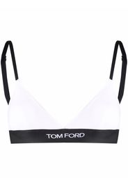 TOM FORD waistband-logo triangle bra - Bianco