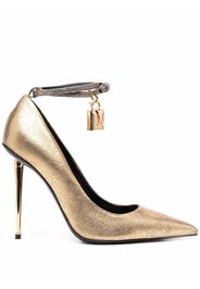 TOM FORD metallic Padlock 115mm pumps - Oro