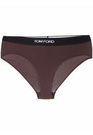 TOM FORD logo-print modal briefs - Marrone