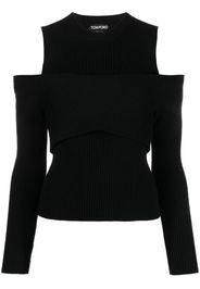 TOM FORD cold-shoulder wool jumper - Nero