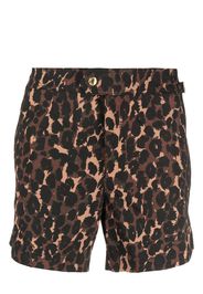 TOM FORD all-over leopard-print swim shorts - Marrone