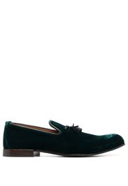 TOM FORD Velvet Nicholas tassel-detail slippers - Verde