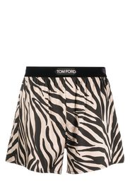 TOM FORD zebra-print silk boxers - Toni neutri