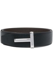 TOM FORD T logo-buckle leather belt - Marrone