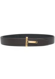 TOM FORD T-plaque leather belt - Marrone