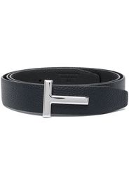 TOM FORD logo-plaque leather belt - Blu