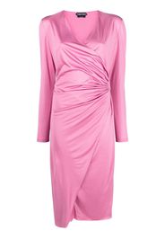 TOM FORD ruched wrap midi dress - Rosa