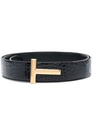 TOM FORD logo-buckle alligator belt - Nero