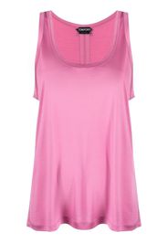 TOM FORD logo-patch silk tank top - Rosa